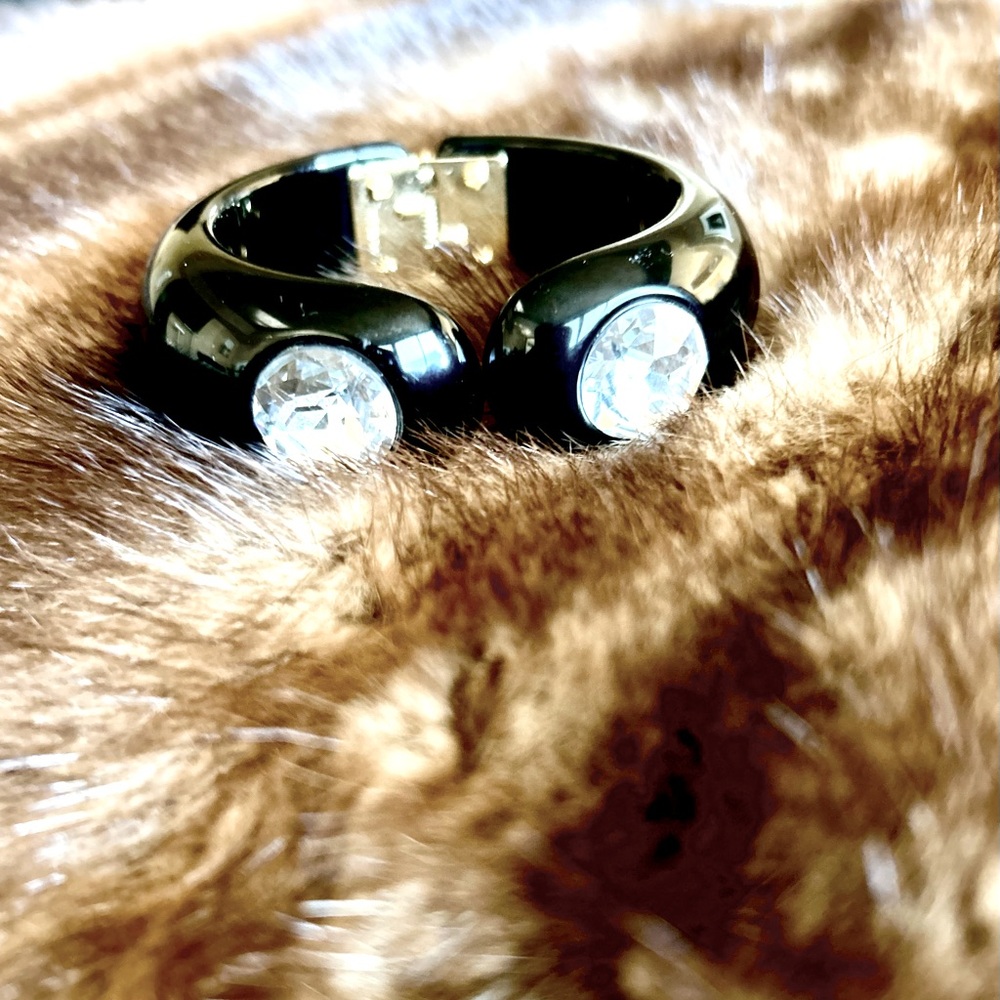 Edie Parker Black Acrylic Bangle